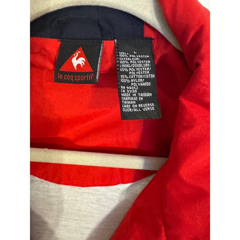 Le Coq Sportif Vintage Colorblock Windbreaker Jacket Red Black White Size L View 3
